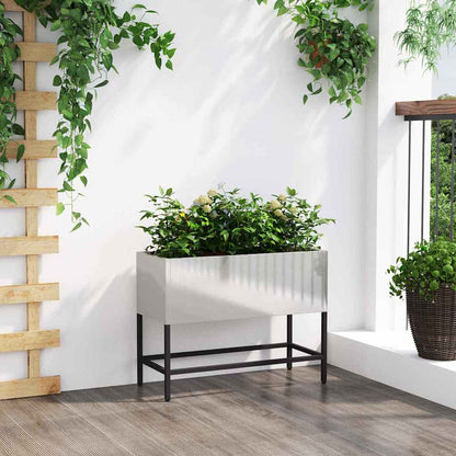 Raised Garden Planter Silver 60 x 26 x 45 cm Stainless steel