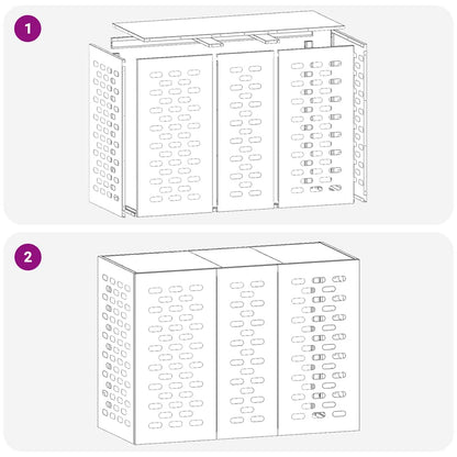 Air Conditioner Cover White 110 x 50 x 80 cm Steel