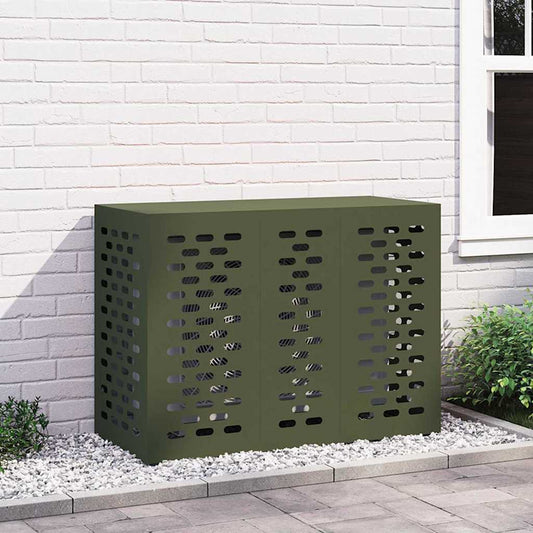 Air Conditioner Cover Olive Green 110 x 50 x 80 cm Steel