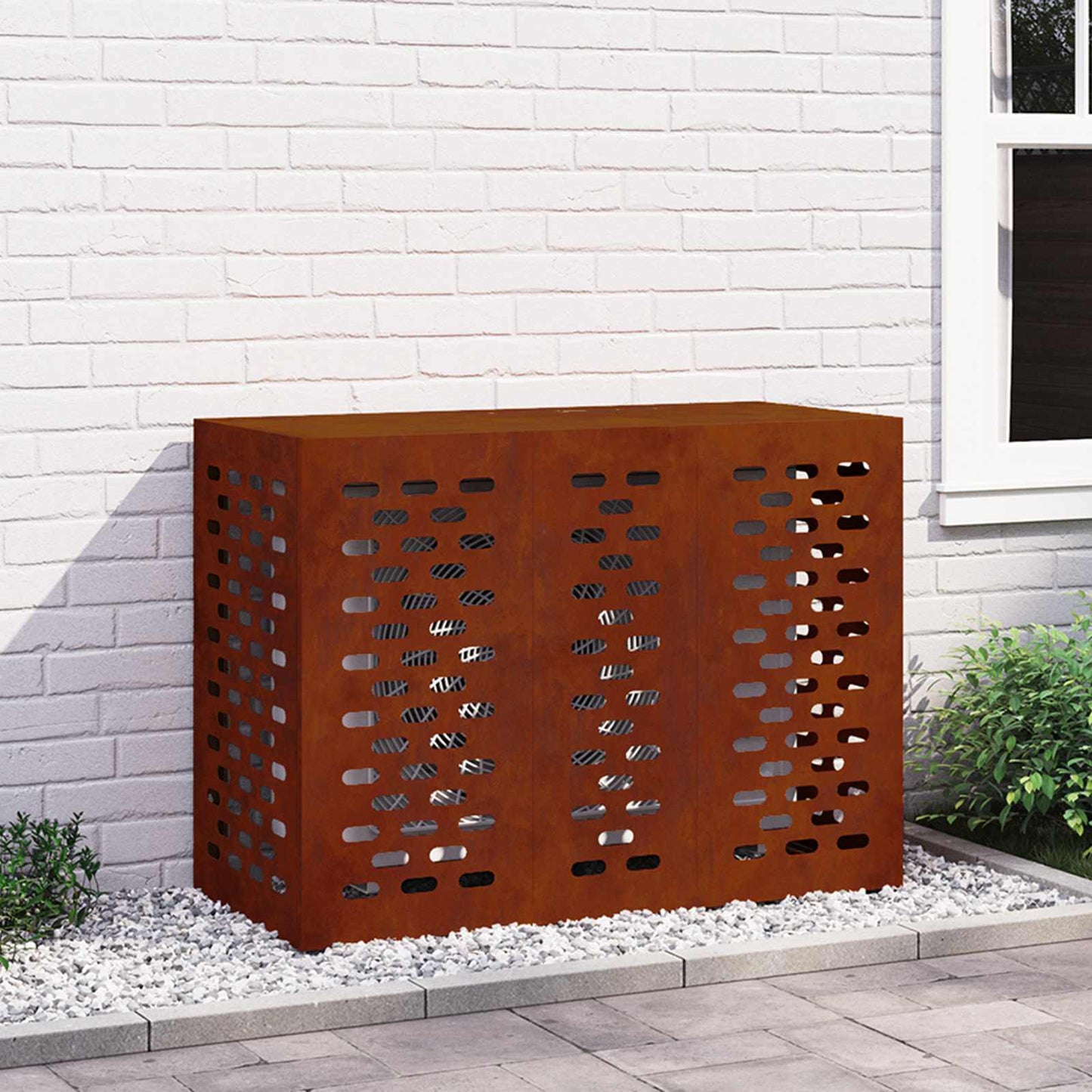 Air Conditioner Cover Rusty 110 x 50 x 80 cm Weathering Steel