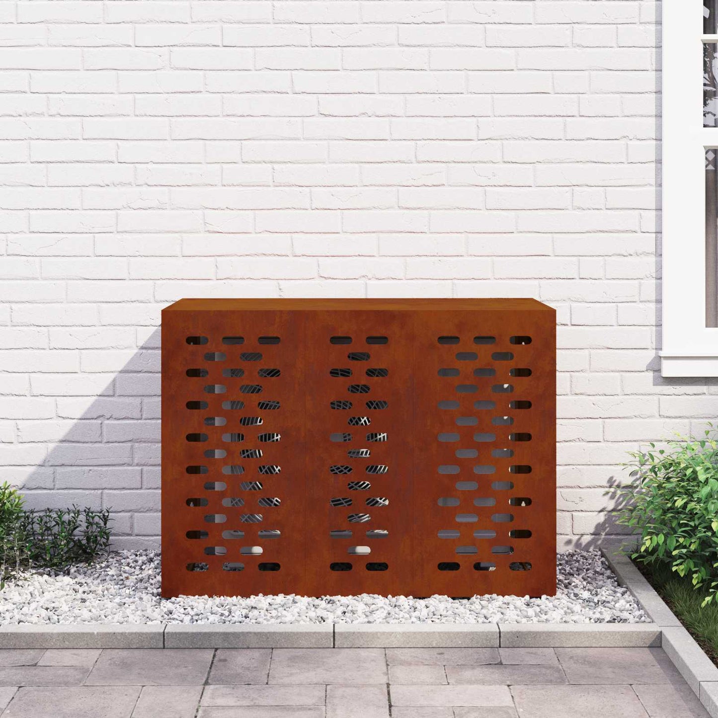 Air Conditioner Cover Rusty 110 x 50 x 80 cm Weathering Steel