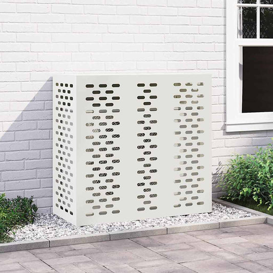 Air Conditioner Cover White 110 x 50 x 105 cm Galvanised Steel