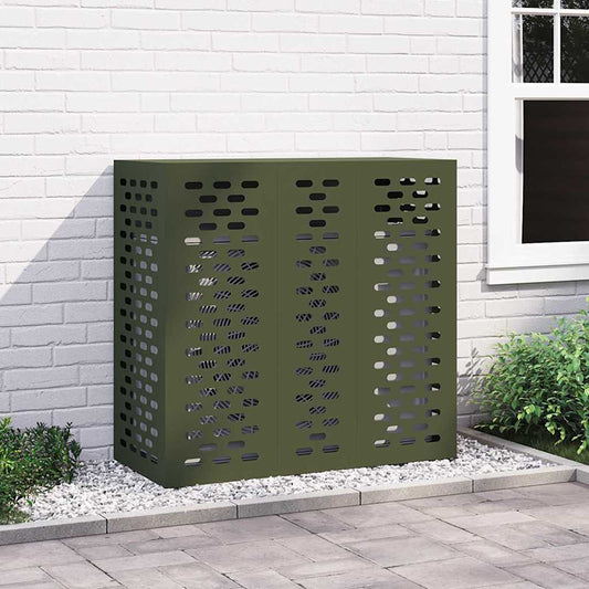 Air Conditioner Cover Olive Green 110 x 50 x 105 cm Steel