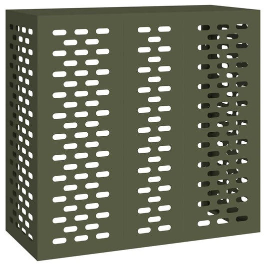 Air Conditioner Cover Olive Green 110 x 50 x 105 cm Steel