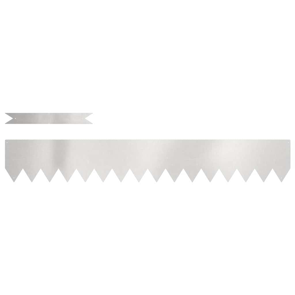 Lawn Edging 30 pcs 100 x 0.05 x 15 cm Stainless Steel Silver