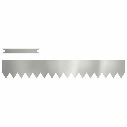 Lawn Edging 30 pcs 100 x 0.05 x 15 cm Galvanised Steel Silver