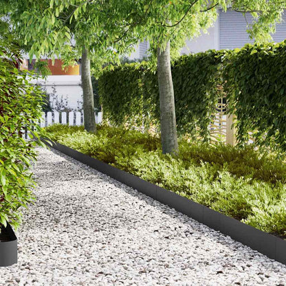 Lawn Edging 10 pcs Black 100 x 0.05 x 20 cm Cold Rolled Steel