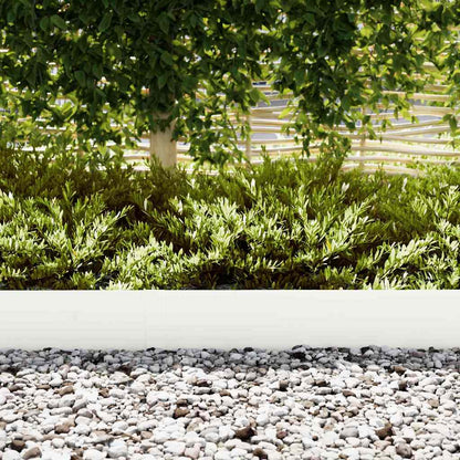 Lawn Edging 10 pcs White 100 x 0.05 x 20 cm Cold Rolled Steel