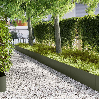 Lawn Edging 10 pcs Olive Green 100 x 0.05 x 30 cm