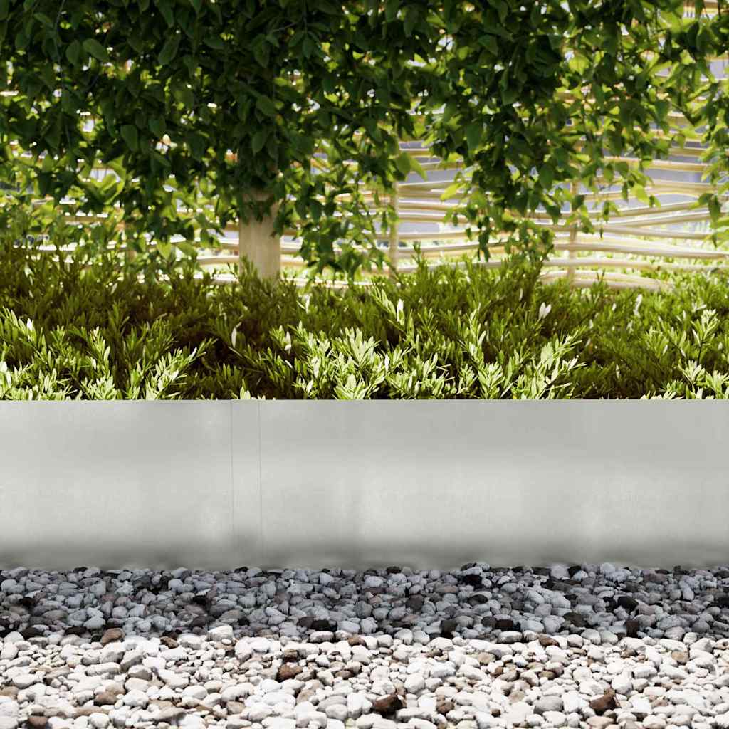 Lawn Edging 10 pcs 100 x 0.05 x 30 cm Stainless Steel Silver