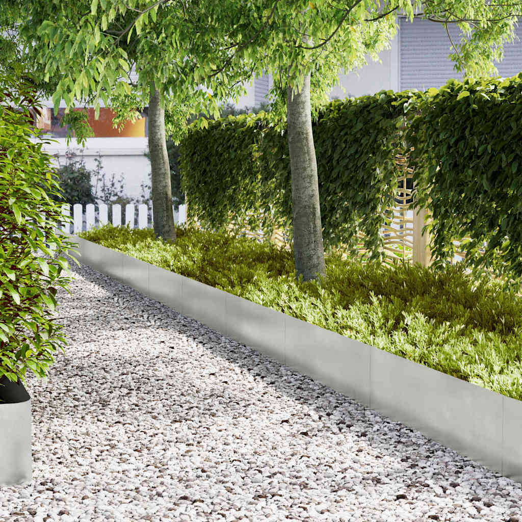 Lawn Edging 10 pcs 100 x 0.05 x 30 cm Stainless Steel Silver