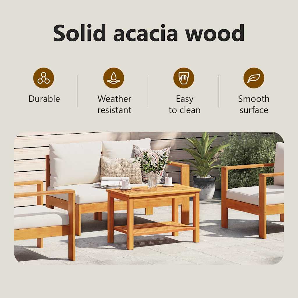 Side Table Oil Natural 70 x 40 x 45 cm Solid Acacia Wood