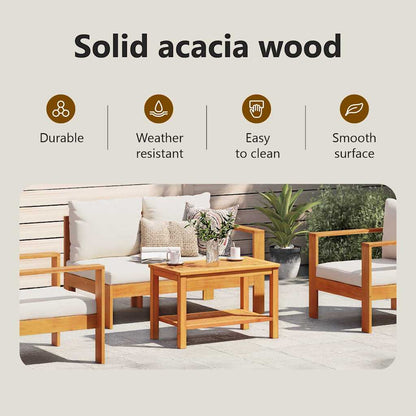 Side Table Oil Natural 70 x 40 x 45 cm Solid Acacia Wood