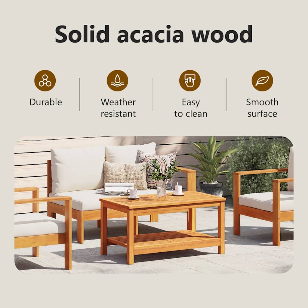 Side Table Oil Natural 110 x 55 x 45 cm Solid Acacia Wood