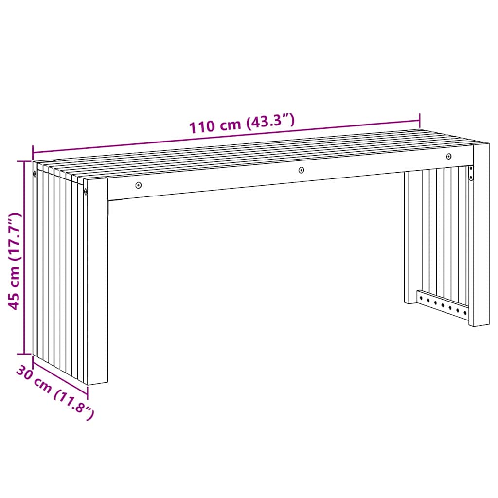 Bench Oil Natural 110 x 30 x 45 cm Solid Teak Wood