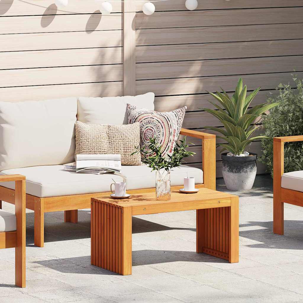 Side Table Oil Natural 70 x 35 x 35 cm Solid Acacia Wood