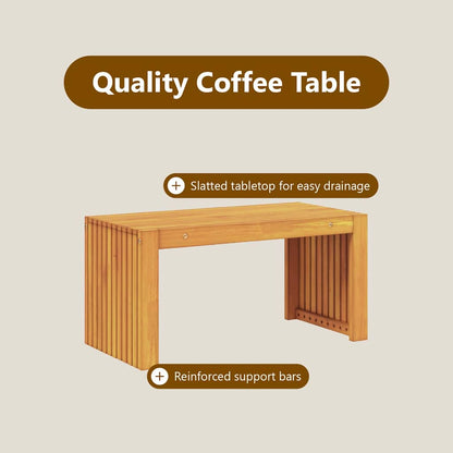 Side Table Oil Natural 70 x 35 x 35 cm Solid Acacia Wood