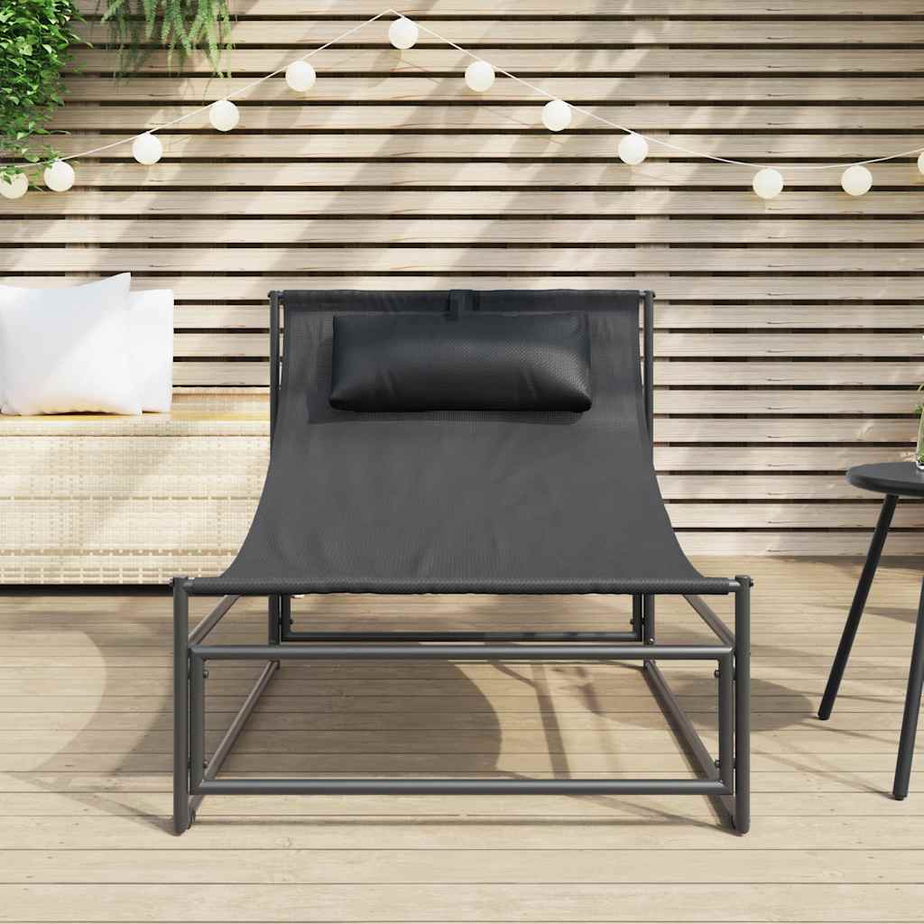 Garden Lounger Chair Anthracite 87x74x73 cm Steel and Textilene
