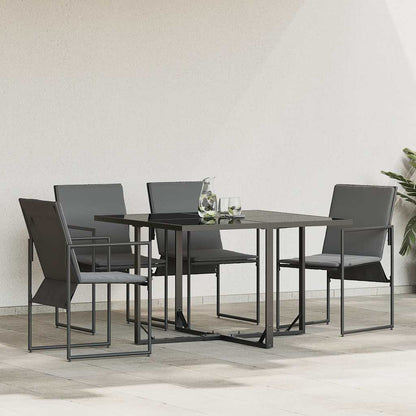 Chair with Cushion 4 pcs Black and Anthracite Textilene