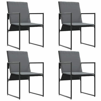 Chair with Cushion 4 pcs Black and Anthracite Textilene
