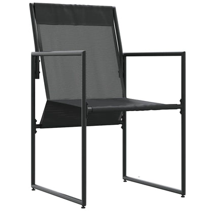 Chair with Cushion 4 pcs Black and Anthracite Textilene