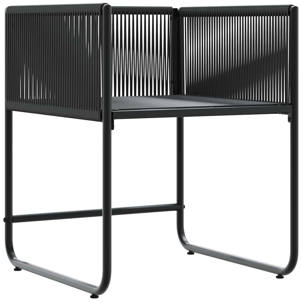 Chair with Cushion 4 pcs Black and Anthracite PE Rattan