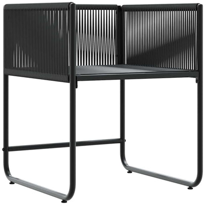 Chair with Cushion 4 pcs Black and Anthracite PE Rattan