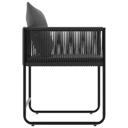 Chair with Cushion 4 pcs Black and Anthracite PE Rattan
