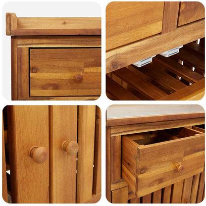 Garden Cabinet Natural 78 x 36.5 x 78cm Solid Acacia Wood