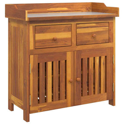 Garden Cabinet Natural 78 x 36.5 x 78cm Solid Acacia Wood