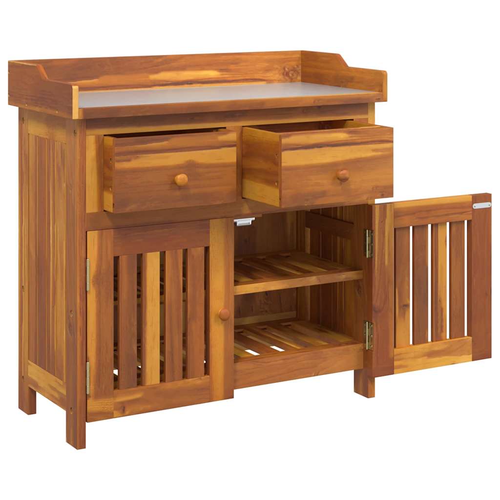 Garden Cabinet Natural 78 x 36.5 x 78cm Solid Acacia Wood
