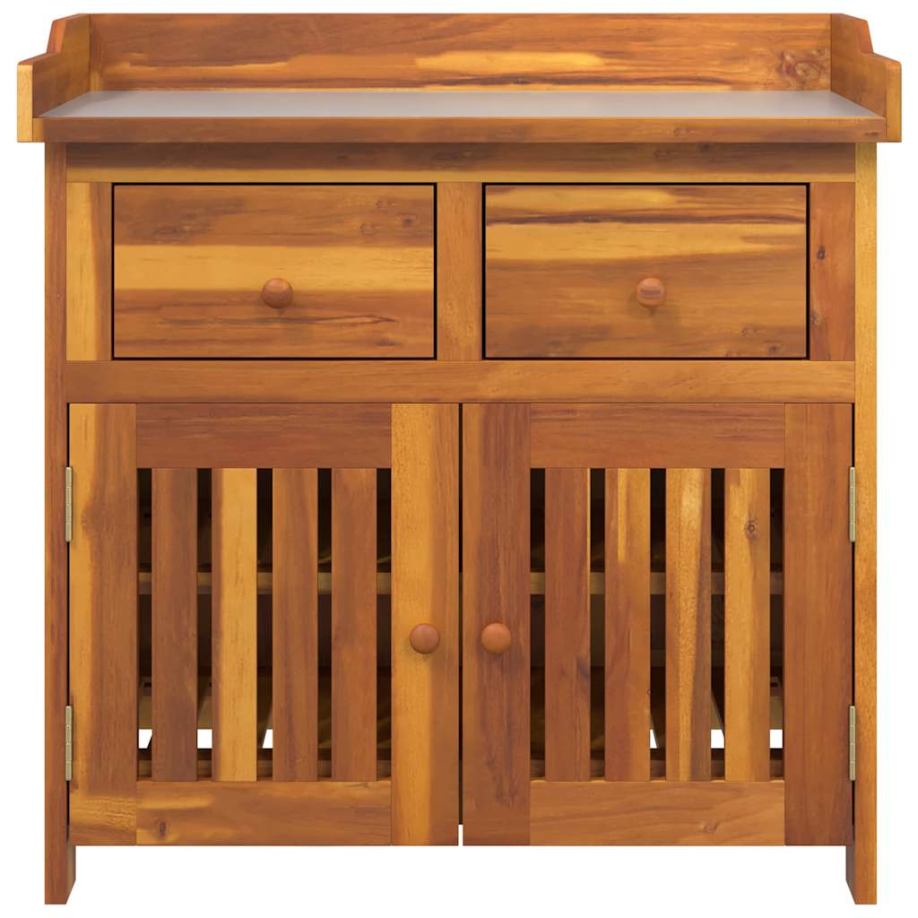 Garden Cabinet Natural 78 x 36.5 x 78cm Solid Acacia Wood