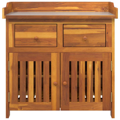 Garden Cabinet Natural 78 x 36.5 x 78cm Solid Acacia Wood