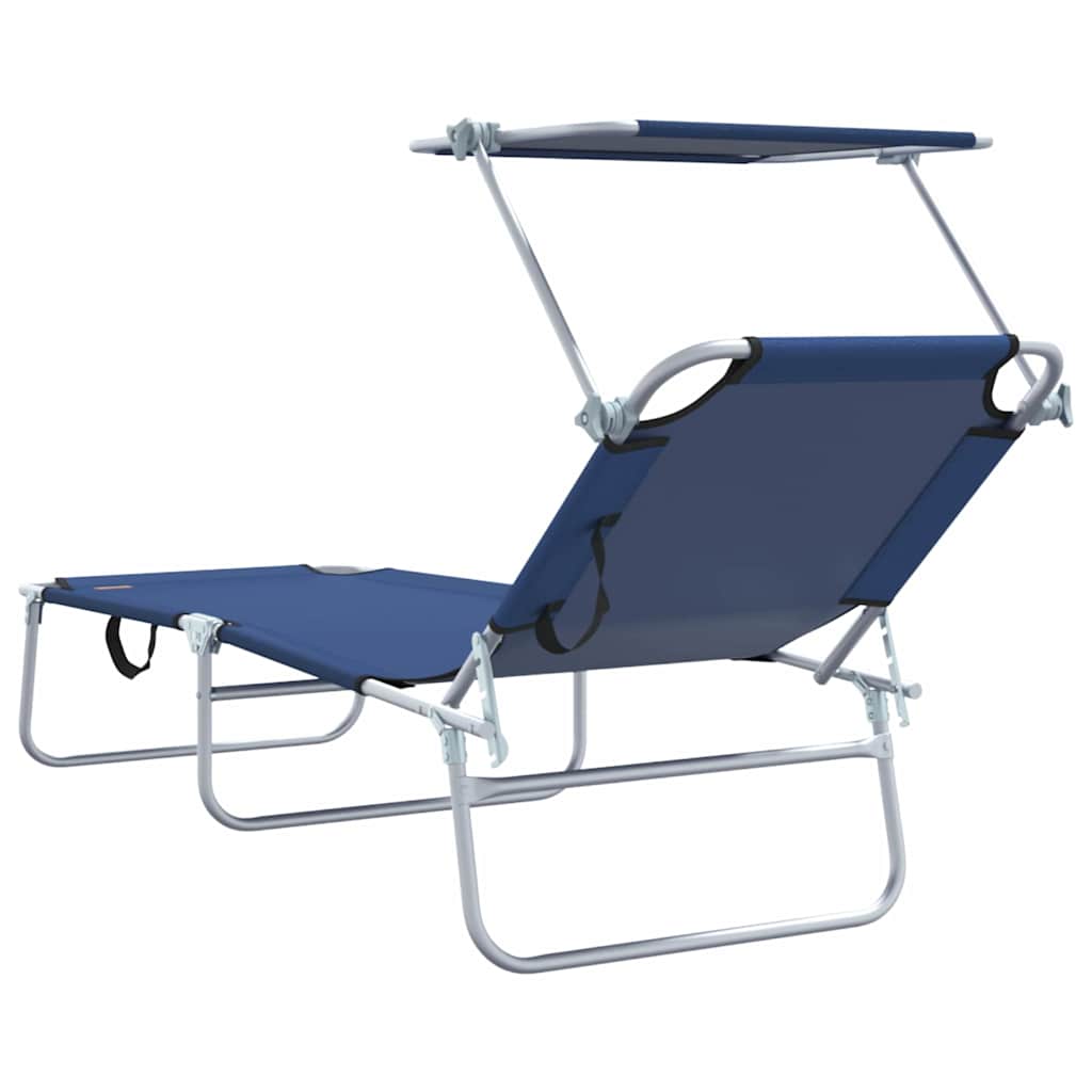 Sun Lounger Folding 2 pcs Blue 58 x 188 x 77cm Polyester