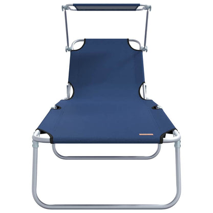 Sun Lounger Folding 2 pcs Blue 58 x 188 x 77cm Polyester