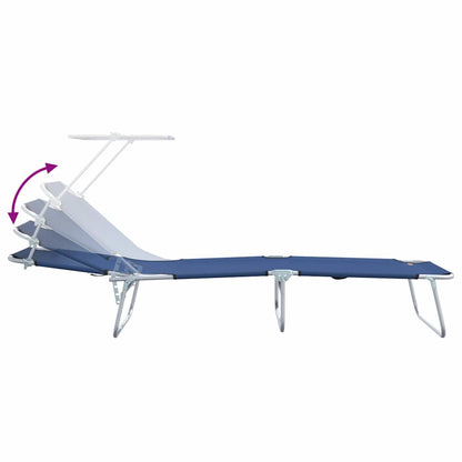 Sun Lounger Folding 2 pcs Blue 58 x 188 x 77cm Polyester