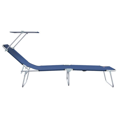 Sun Lounger Folding 2 pcs Blue 58 x 188 x 77cm Polyester