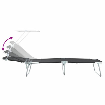 Sun Lounger Folding 2 pcs Black 58 x 188 x 77cm Polyester