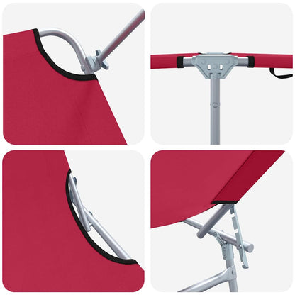Sun Lounger Folding 2 pcs Red 58 x 188 x 77cm Polyester
