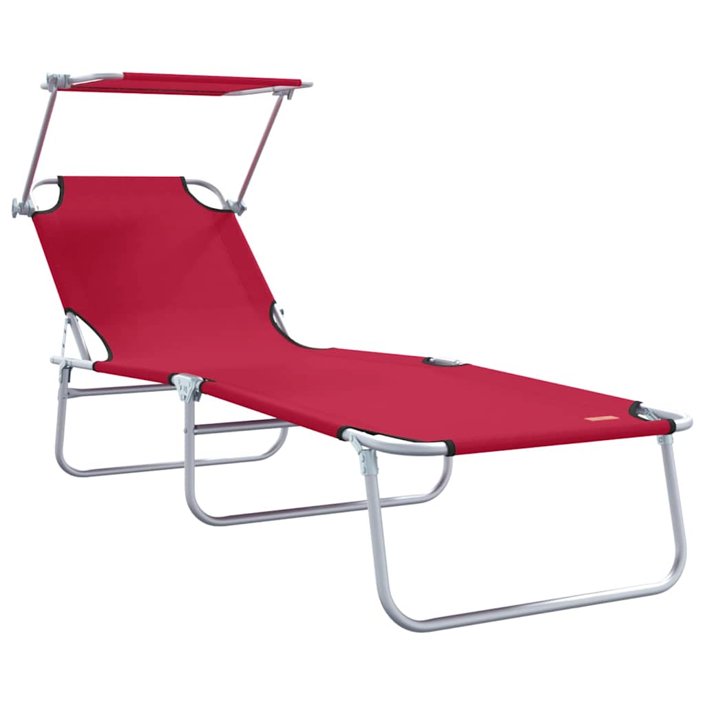 Sun Lounger Folding 2 pcs Red 58 x 188 x 77cm Polyester