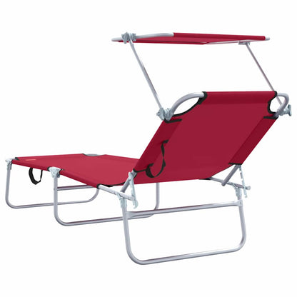 Sun Lounger Folding 2 pcs Red 58 x 188 x 77cm Polyester