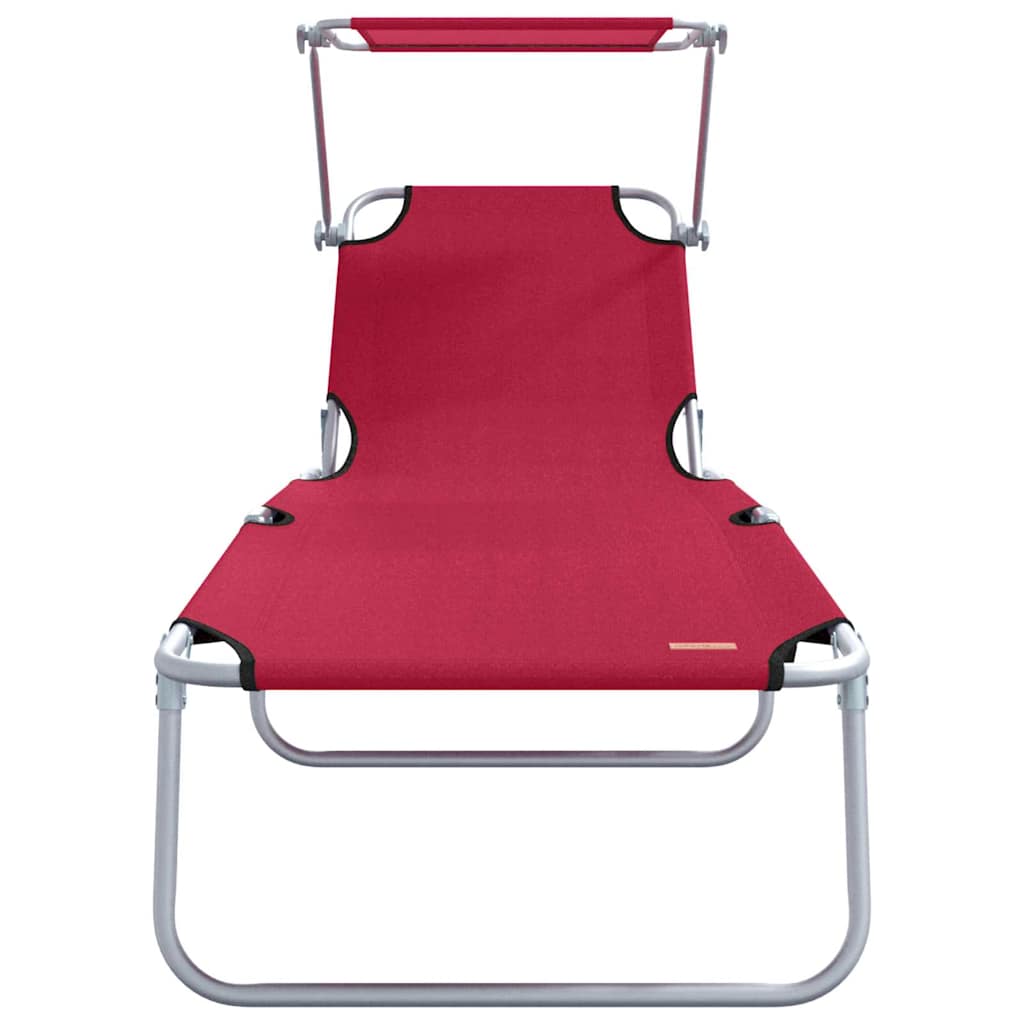 Sun Lounger Folding 2 pcs Red 58 x 188 x 77cm Polyester