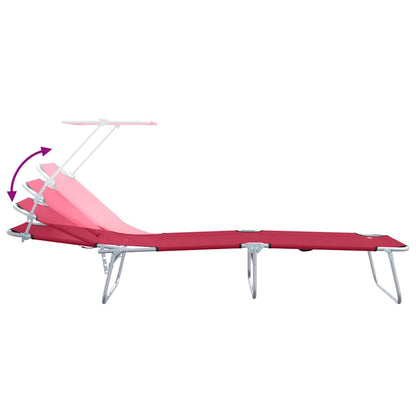 Sun Lounger Folding 2 pcs Red 58 x 188 x 77cm Polyester