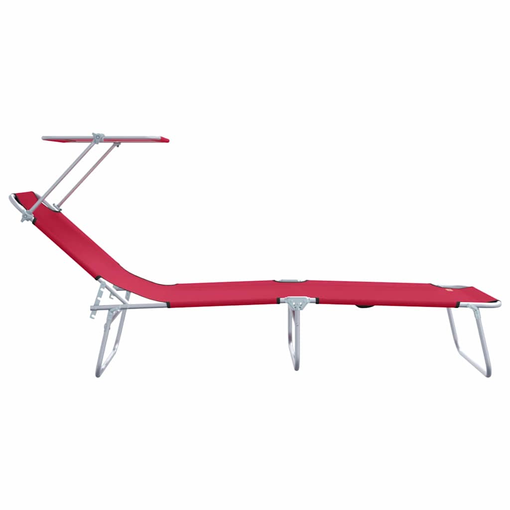 Sun Lounger Folding 2 pcs Red 58 x 188 x 77cm Polyester