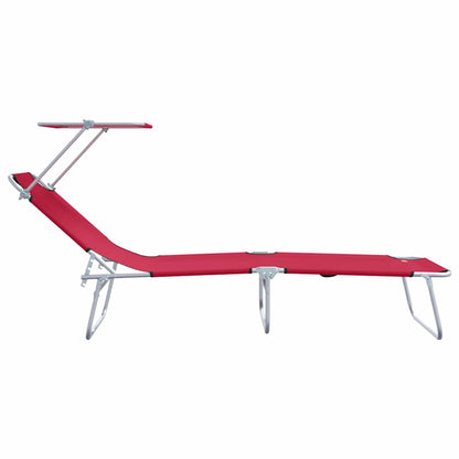 Sun Lounger Folding 2 pcs Red 58 x 188 x 77cm Polyester