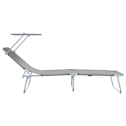 Sun Lounger Folding 2 pcs Grey 58 x 188 x 77cm Polyester