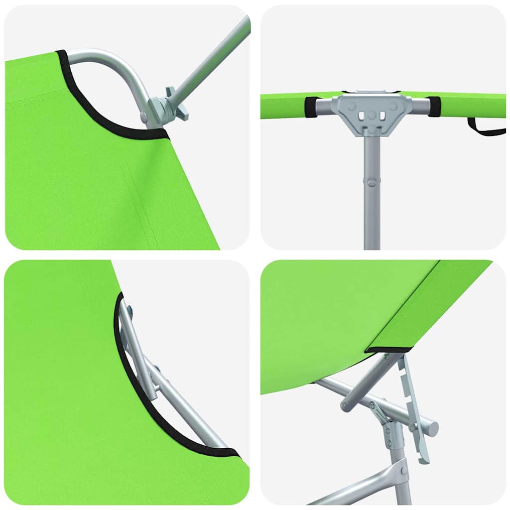 Sun Lounger Folding 2 pcs Green 58 x 188 x 77cm Polyester