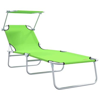 Sun Lounger Folding 2 pcs Green 58 x 188 x 77cm Polyester