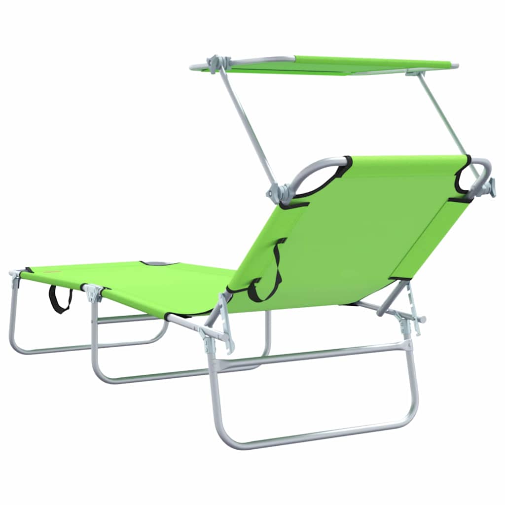 Sun Lounger Folding 2 pcs Green 58 x 188 x 77cm Polyester