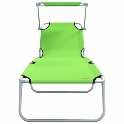 Sun Lounger Folding 2 pcs Green 58 x 188 x 77cm Polyester